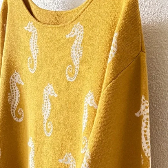 Anthropologie Maeve Seahorse Women's Yellow Women's Sweater Size Small - Picture 5 of 16